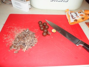 Selection of orange chocolate to stir through