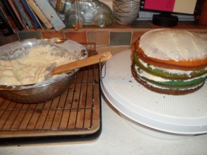 Sandwiched with cream cheese frosting