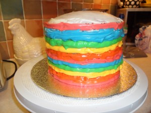 Piped on stages of colours