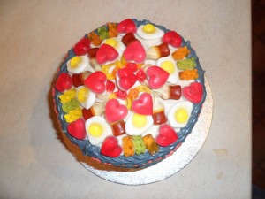 Haribo display of hearts, eggs, teddies, cola bottles and rings...