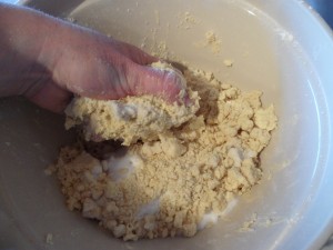 Squeeze and mould until it forms a dough