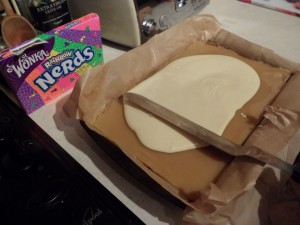 Smooth with a palette knife and get your Nerds ready!