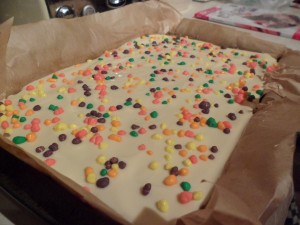 Scatter Nerds a-plenty all over the chocolate...