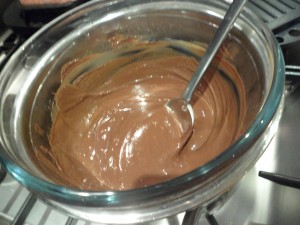 Once it's fully combined, remove from the heat and allow to cool slightly