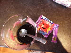 Now it's time for Grape KoolAid frosting