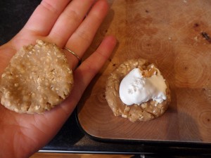 Flatten the other 12 and add on top...pinch the edges to prevent leakage and place on a tray.